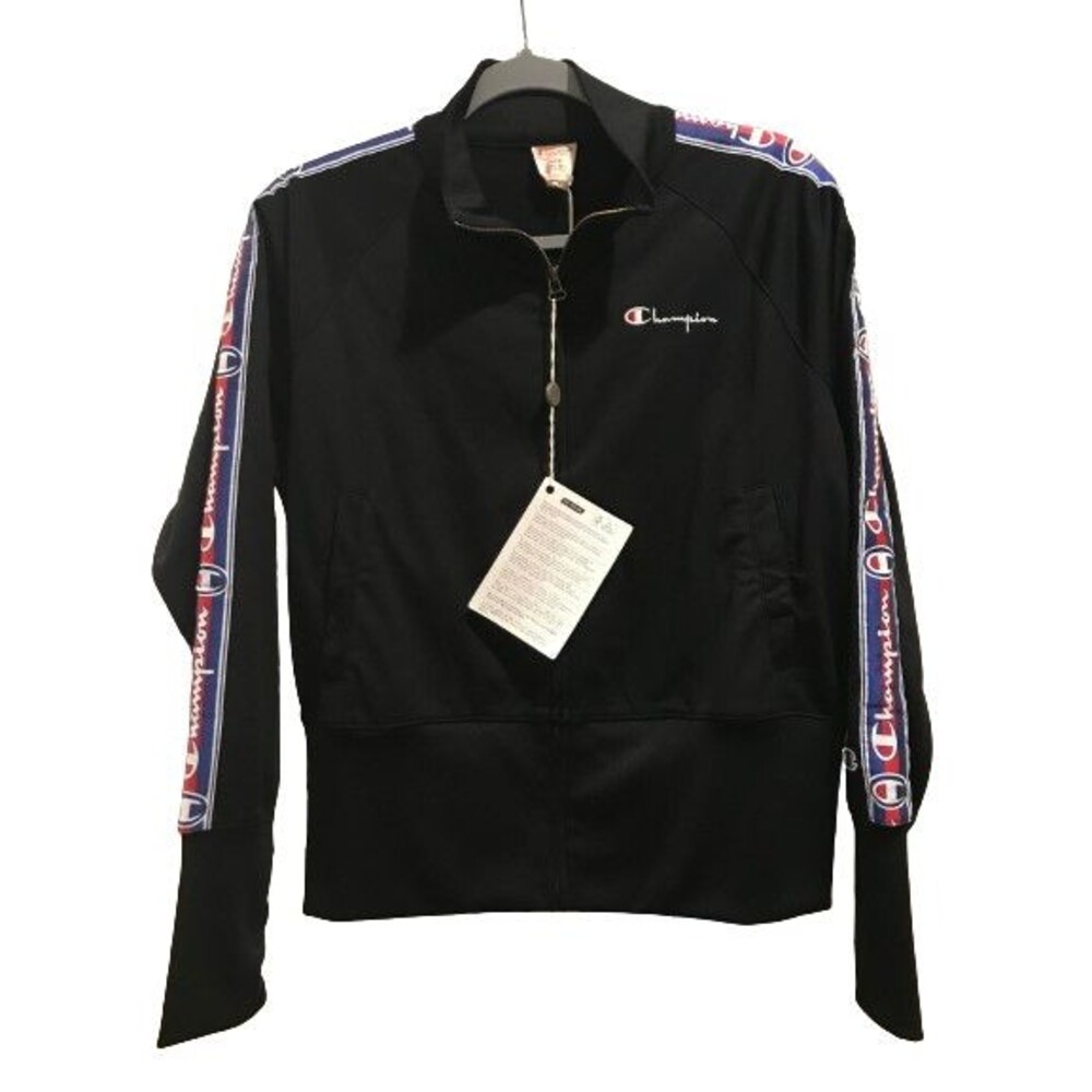 Youth Large Champion Track Jacket Black Zip up w/ Pockets